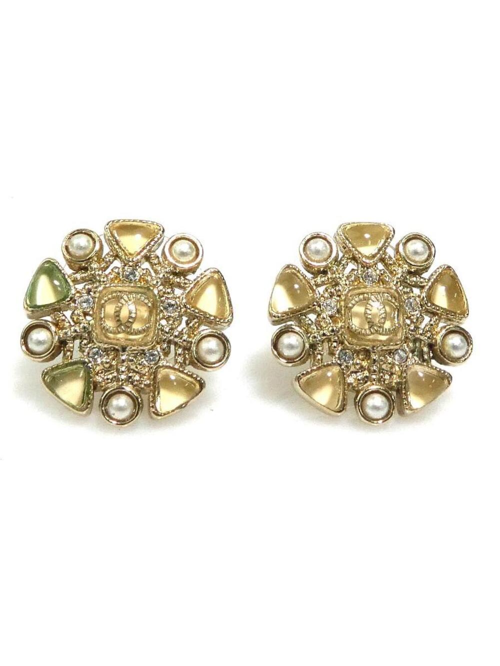 Auth Chanel Cc Logo Pierce Earrings #302781C42B